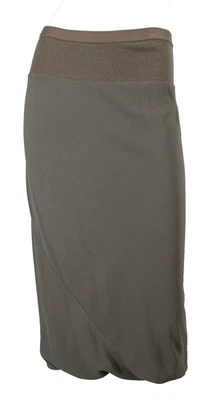 RICK OWENS MOUNTAIN коричневый трикотажа и ДНК пыли серый креп прямой юбка 42 - Изображение 1 из 4