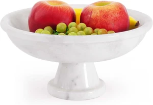 Marmor Obstschale 10" Zoll weiß Handarbeit Bananen Halter, ideal Salat und Servieren - Bild 1 von 6