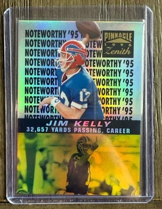 1996 Pinnacle Zenith Noteworthy '95 Jim Kelly #13 HOF Buffalo Bills NFL Card - Bild 1 von 2