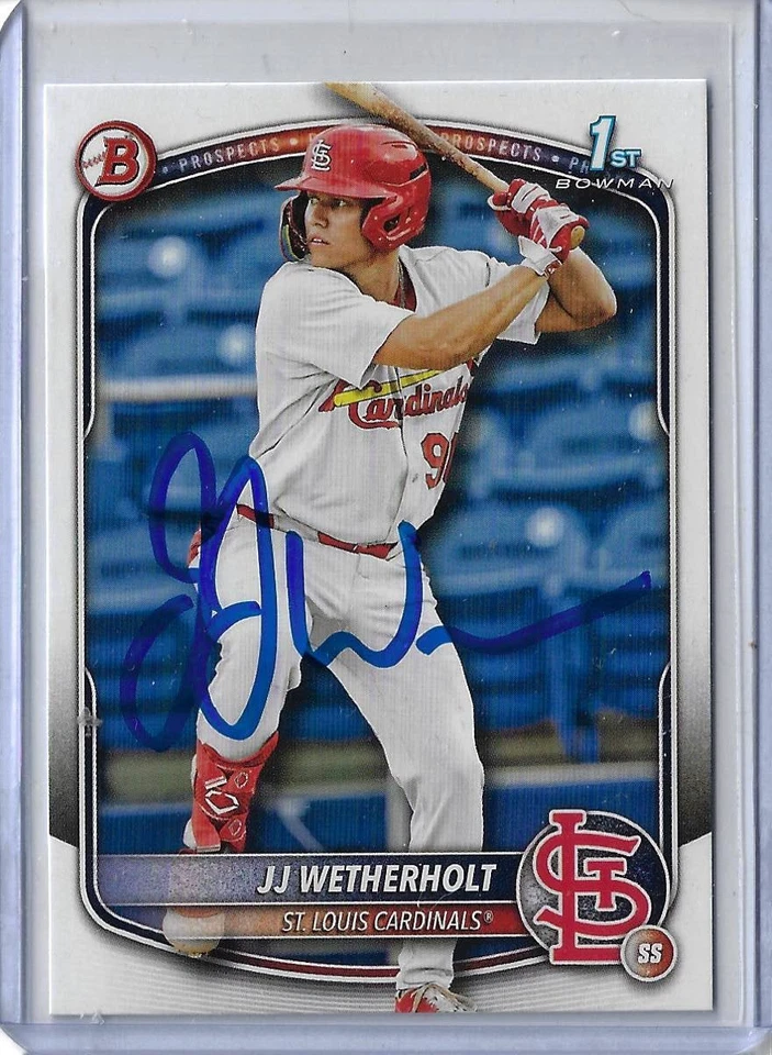 Tarjeta de novato JJ Wetherholt autografiada 2025 Bowman Prospects BP22 Foto 1 de 4