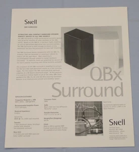 RARE_Vintage_ Snell Acoustics QBx Surround Original 1-page Sales Brochure - Picture 1 of 1