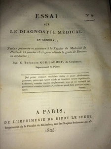 MEDECINE. DIAGNOSIS MEDICAL . 1825. - Foto 1 di 2