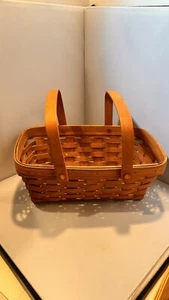 Longaberger Basket Wood Woven Double Swing Handle Rectangular Large - Picture 1 of 6