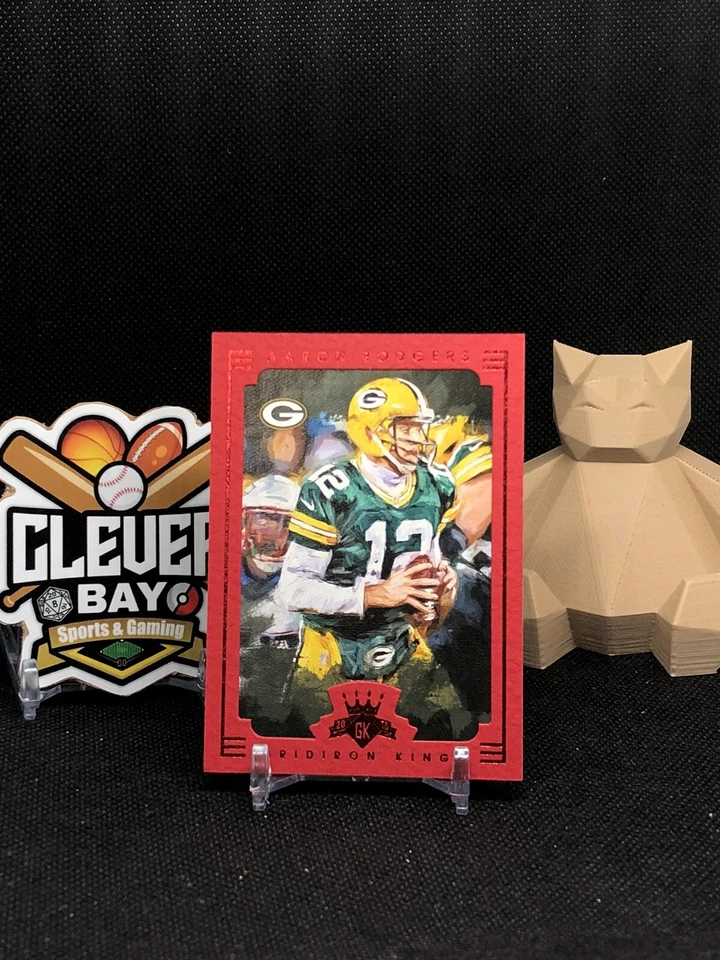 AARON RODGERS 2015 Panini Gridiron Kings #63 Red Frame Parallel (CBMH) - Image 1 of 2