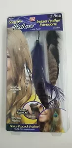 Feathers Extensions 2 Pack Purple Chestnut hair hippie boho shabby - Picture 1 of 12