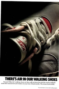 1988 Print Ad Nike Air Walking Shoes You walk in them feel the rocker midsole - Picture 1 of 2
