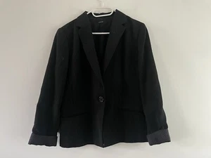 Ladies Joseph Pinstripe Black white Blazer Jacket Size XL Up Turned Mid Length - Bild 1 von 17