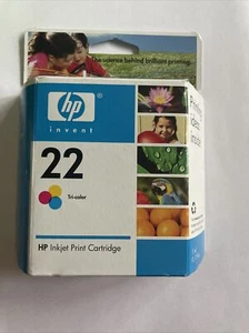 Cartucho de impresión de inyección de tinta original HP 22 tricolor nuevo en caja nunca abierto - Imagen 1 de 2