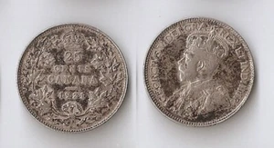 Canadá 25 centavos 1921 Jorge V, ¡¡¡Alta calidad!!! ¡¡Raro!!! - Imagen 1 de 1
