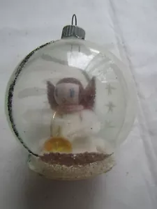 Glimmer Engel Diorama Ornament Glaskugel Glitzer Vintage Weihnachten C - Bild 1 von 10