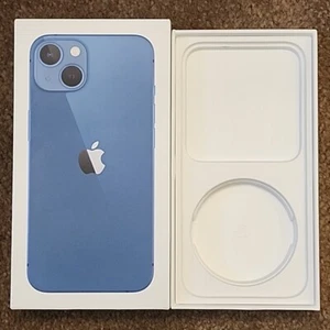 EMPTY RETAIL BOX ONLY ML9C3LL/A Apple iPhone 13 Blue 128GB Storage Model A2482 - Picture 1 of 9