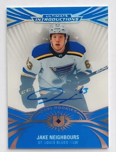 2021-22 UD Ultimate Collection Introductions Rookie Auto Jake Neighbours Blues - Bild 1 von 2