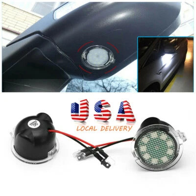 2PCS For Ford EDGE White Vehicle Rearview Mirror Puddle Lamp lights Assembly - Imagem 1 de 4