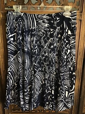 Falda de mujer CHAPS línea A acampanada audaz geométrica azul marino blanca talla pequeña trabajo e informal Foto 1 de 2