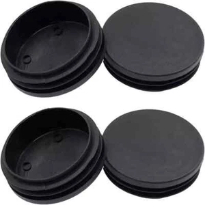 Set di due tappi terminali per tubi in plastica rotondi 76 mm (3 pollici) neri - Foto 1 di 5