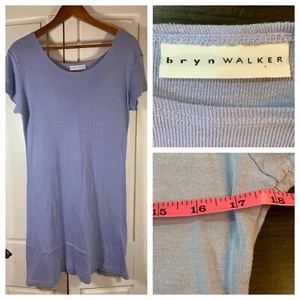 Bryn Walker Midikleid Large Blau Kurzarm Schlicht Basic Minimalistisch Lagenlook - Bild 1 von 11
