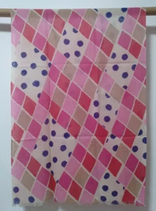 100% wool scarf women neckerchief Shawl wrap large plaid purple pink red W204 - Picture 1 of 5