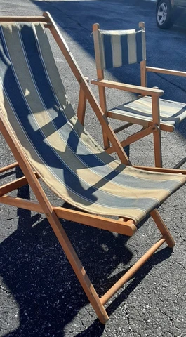 PR VINTAGE MAPLE SLING DECK CHAISE LOUNGE ANTIQUE FOLDING BEACH /POOLSIDE CHAIR Cover