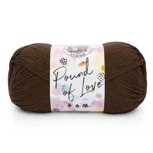 (1 Skein) Lion Brand Yarn 550-128H Pound of Love Yarn, Chocolate - Picture 1 of 5