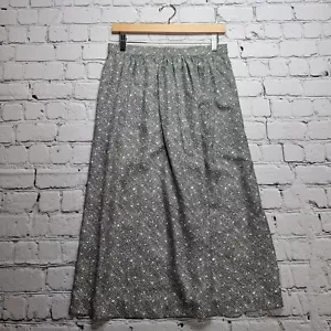 100% Silk Black White Korean Midi Skirt Unbranded Size 12 - Picture 1 of 9