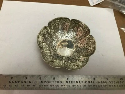 Antiguo cuenco de plata esterlina mexicano Vigueras perseguido a mano Foto 1 de 4