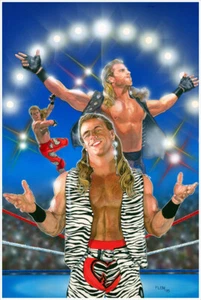 Shawn Michaels WWE SIGNED PRINT by Tom FLEMing - Bild 1 von 1