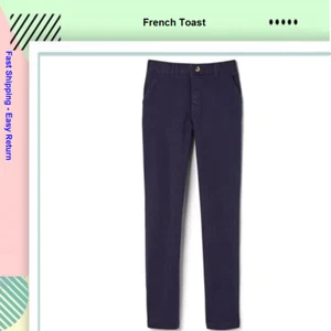French Toast Boys 2 Pack Straight Fit School Uniform Pants Navy, Size 16 - Picture 1 of 2
