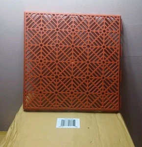 Alfombrillas de azulejos de patio de pasarela a presión entrelazadas de 10 piezas rojo naranja - Imagen 1 de 6
