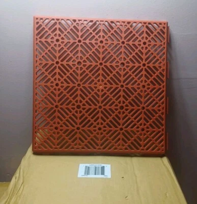 10 Piece Interlocking Snap Pathway Walkway Patio Tile Mats Red Orange - Image 1 of 4