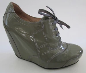 Dries Van Noten Green Patent Leather Mary Jane Wedge Booties Sz 7 - Picture 1 of 10
