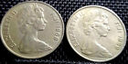 1969 Fiji 10 Cent coin "Queen Elizabeth II",2pcs VF (plus FREE 1 coin) #25833