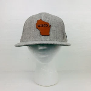 Wisconsin WISCO Men's Adjustable Snapback Hat / Cap Gray Branded Bills - Picture 1 of 6