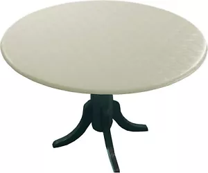 Econotex Fitted Round Sculptured Vinyl Table Cloth Cover Fits 36 Inch To 46 - Picture 1 of 5