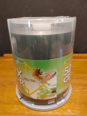 100 Ridata Silver- Silver 80min/700mb 52X CD-R  New!  Sealed! W/Storage Tower - Image 1 of 4