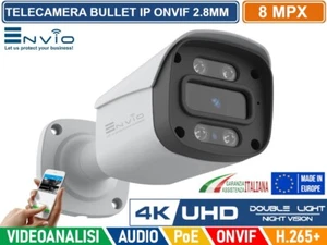TELECAMERA BULLET IP DOUBLE-LIGHT 8M POE ONVIF H.265+ VISIONE NOTTURNA 30MT IP65 - Foto 1 di 3