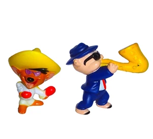 LOONEY TUNES PORKY PIG & SPEEDY GONZALES FIGURES TOY ROCK STAR 1994 WARNER BROS - Picture 1 of 7