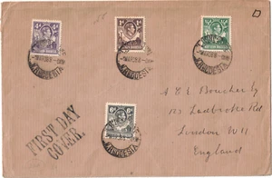 1938 Northern Rhodesia KGVI Low Value Definitives FDC - Picture 1 of 2