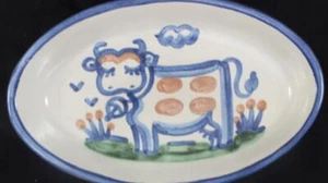 MA Hadley Country Scene azul 11 pulgadas plato de servir ovalado diseño de vaca - Imagen 1 de 5