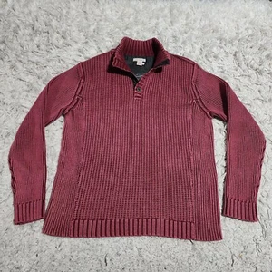 Carbon 2 Cobalt Pullover L rot Mock Neck schwerer Pullover Strick Freizeit Henley  - Bild 1 von 8