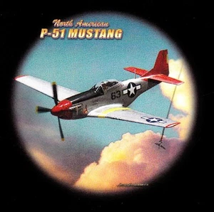 TEE SHIRT HAUTE QUALITE. AVION. P-51 MUSTANG  . S  M  L  XL  XXL  XXXL  XXXXL    - Foto 1 di 1