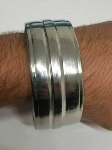 Heavy wide steel stainless steel sikh baba deep singh kara style kada bangle h7 - Picture 1 of 10