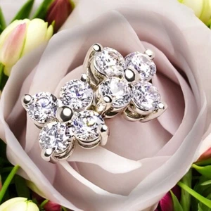 Round Cut Women Studs Earring Diamond Lab Grown 1 Carat 14k White Gold - Picture 1 of 9