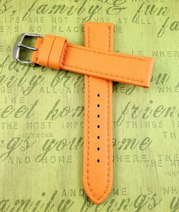 Hadley Roma 20 mm Orange Genuine Lorica Watch Band. Hypo-Allergenic Vegan MS739 - Picture 1 of 7