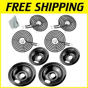 Porcelain Drip Pans and Burners Set for G-E Hot-point Stove - Picture 1 of 10