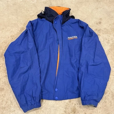 Vintage 90s Nautica Competition Full Zip Jacket Blue/Orange Mens 2XL - Image 1 of 4