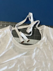 Michael Michael Kors Top Damen L Weiß Tie-Back Tee Kurzarm Beachy - Neu - Bild 1 von 9