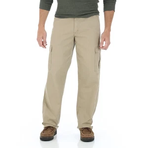Wrangler Men's and Big Men's Legacy Cargo Pant, Size 42x32, Relaxed Fit, Khaki - Picture 1 of 3
