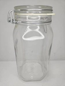 Fido Bormioli Rocco 2 Liter 9" Glass Jar Hinged Lid Vintage Made in Italy - Picture 1 of 5
