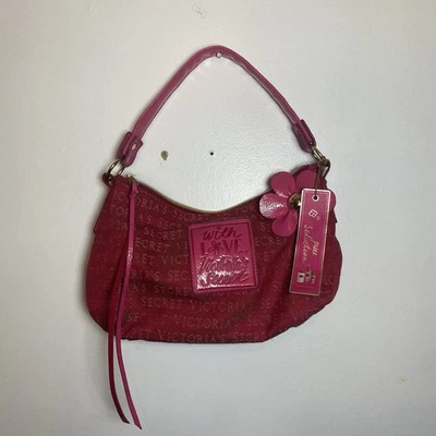 Victoria’s Secret Red Pink Shoulder Bag Handbag Purse With Love Flower Logo Y2K - Image 1 of 4
