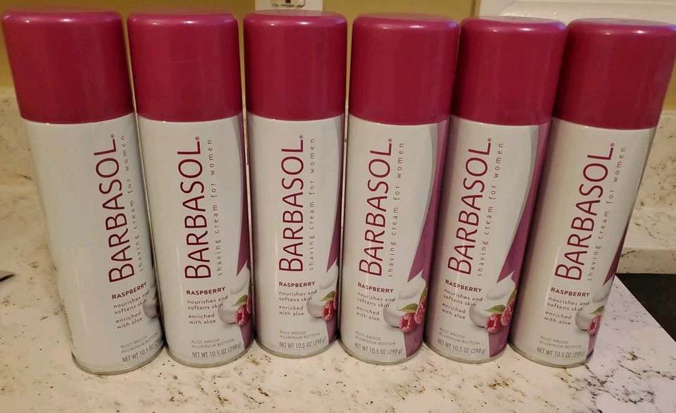 6 Barbasol RASPBERRY Shaving Cream for Women with Aloe Shave Cream 10.5 oz. NEW - Image 1 of 1